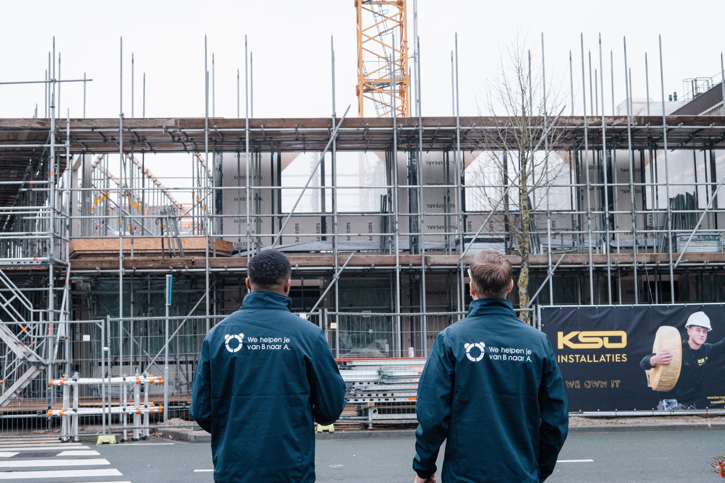 Twee Panda-adviseurs tijdens een opname op locatie — werkproces achter de schermen van een energielabel-traject